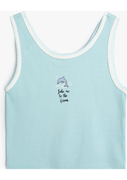 Atlet Yunus Baskı Detaylı Ribanalı Pamuklu