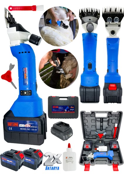 Güçlendirilmiş Adaptörlü Yeni Nesil Koyun Kırkma Makina 4saat Şarj ve Elektirikli