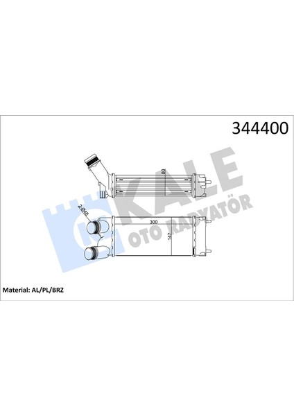 Turbo Radyatörü Intercooler Partner 08 Berlıngo 08 1.6 Hdı Al/pl/brz 300X147X76 0384.L9