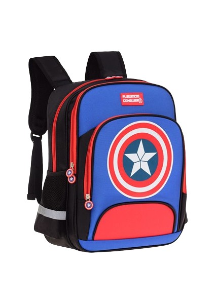 Ilköğretim Okulu Kaptan Amerika Nefes Alabilir Hafif Büyük Kapasiteli Sırt Çantası (Yurt Dışından)