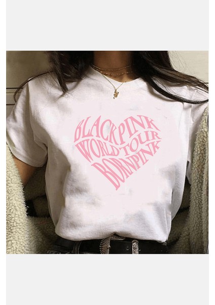 Black Pink Kalp Tişört