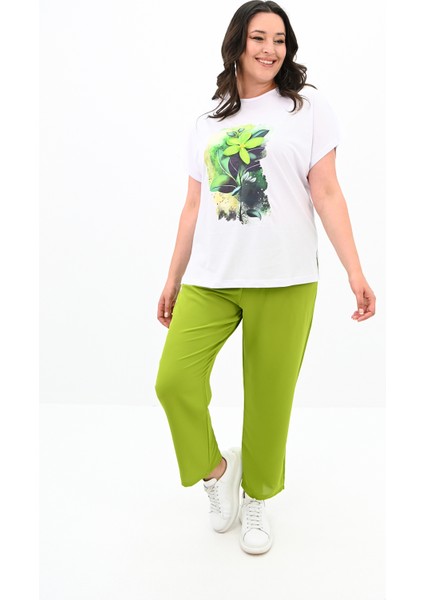 Kadın Büyük Beden Çiçek Baskı Detaylı Eşofman Takımı 8119-25 modelleri