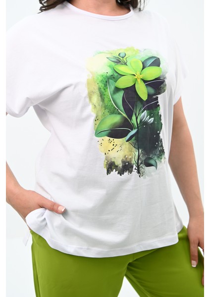 Kadın Büyük Beden Çiçek Baskı Detaylı Eşofman Takımı 8119-25 indirimleri