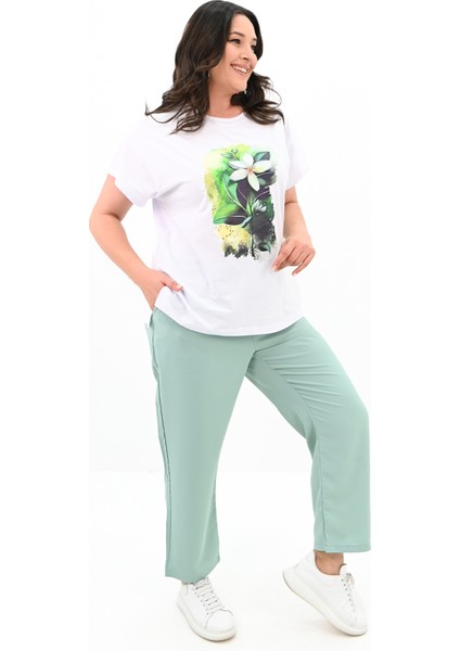 Kadın Büyük Beden Çiçek Baskı Detaylı Eşofman Takımı 8119-25 fiyatları