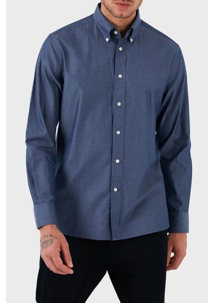 Düğmeli Yaka % 100 Pamuk Regular Fit Gömlek Erkek Gömlek MW0MW33326 Dxf