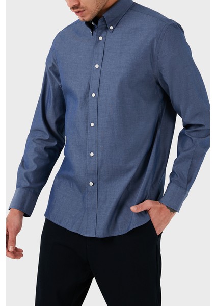 Düğmeli Yaka % 100 Pamuk Regular Fit Gömlek Erkek Gömlek MW0MW33326 Dxf modelleri