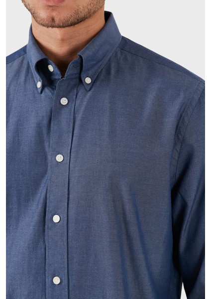 Düğmeli Yaka % 100 Pamuk Regular Fit Gömlek Erkek Gömlek MW0MW33326 Dxf fırsatları