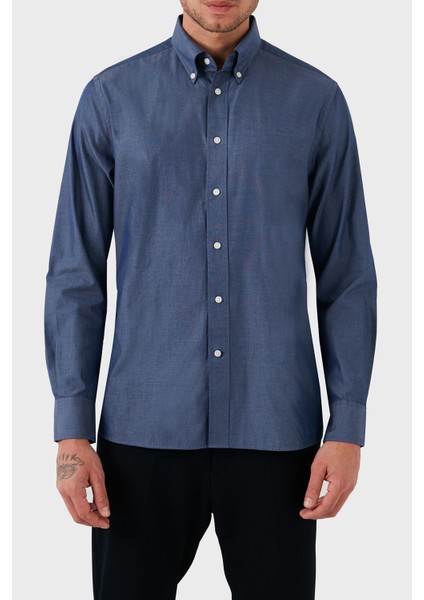 Düğmeli Yaka % 100 Pamuk Regular Fit Gömlek Erkek Gömlek MW0MW33326 Dxf indirimleri
