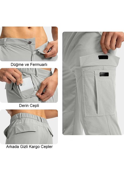 Erkek Doğa Yürüyüşü Golf Ultra Hafif Çok Amaçlı Cepli Kargo Pantolon