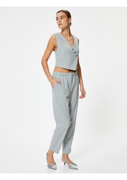 Elastik Belli Kumaş Pantolon Cepli fiyatları