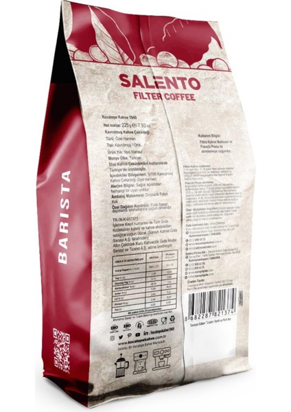 Kocatepe Kahve Salento Filtre Coffee 225GR