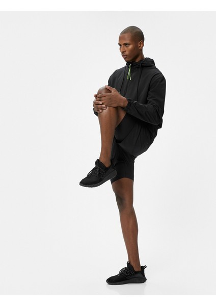 Taytlı Şort Kısa Yüksek Bel Slim Fit Cep Detaylı