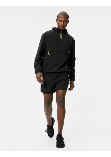 Taytlı Şort Kısa Yüksek Bel Slim Fit Cep Detaylı