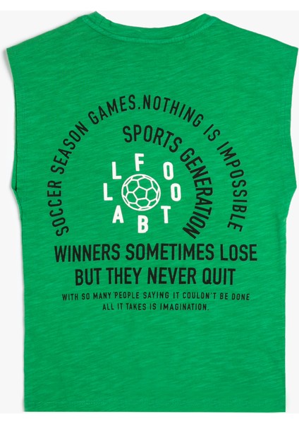 Basic Atlet Futbol Temalı Baskı Detaylı Bisiklet Yaka Renk Bloklu fiyatları