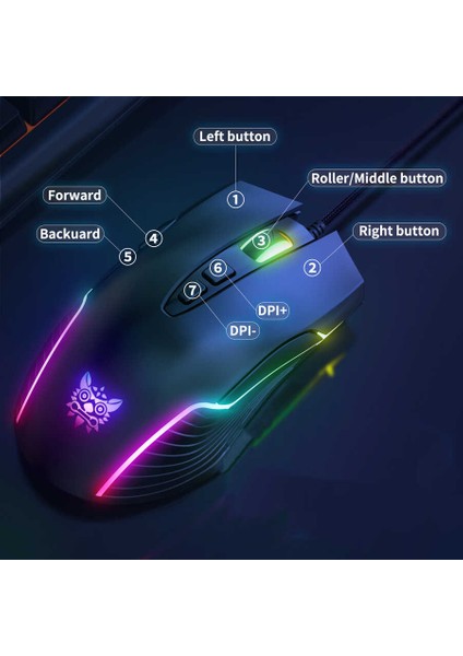 Zore Onikuma CW905 Rgb Oyuncu Mouse Siyah