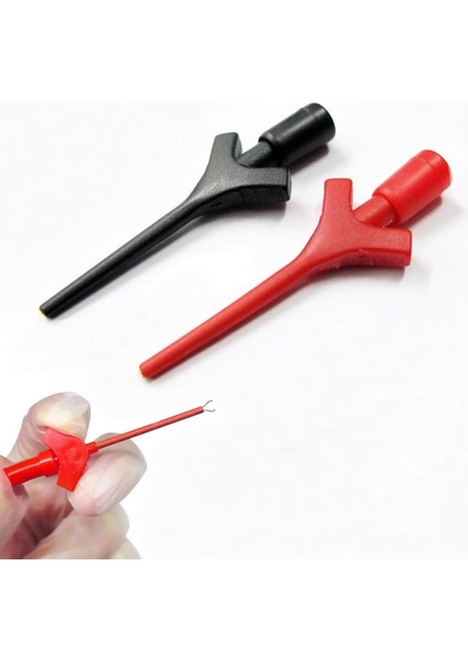 Kanca Tip Test Prob Çifti 2mm 30CM Mini Test Lojik Analizör Lehimsiz Tutucu Yakalayıcı Tel Klips