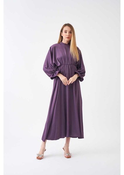 Beli Lastikli Abiye Elbise Lila fiyatları