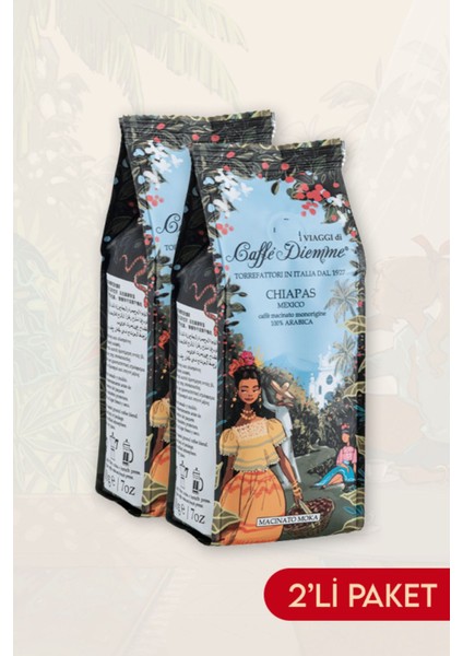 Diemme Kahve Chiapas Single Origin - Ground Coffee 200 gr 2'li Set