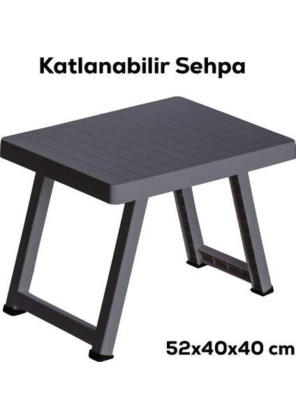 0010 Portatif Katlanabilir Kamp Piknik Balkon Masası - Küçük Plastik Katlanır Sehpa