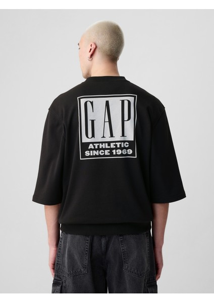 Erkek Siyah Gap Logo Oversize Sweatshirt