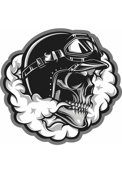 Kurukafa Kasklı Motosiklet Araba Karavan Oto Sticker 00015