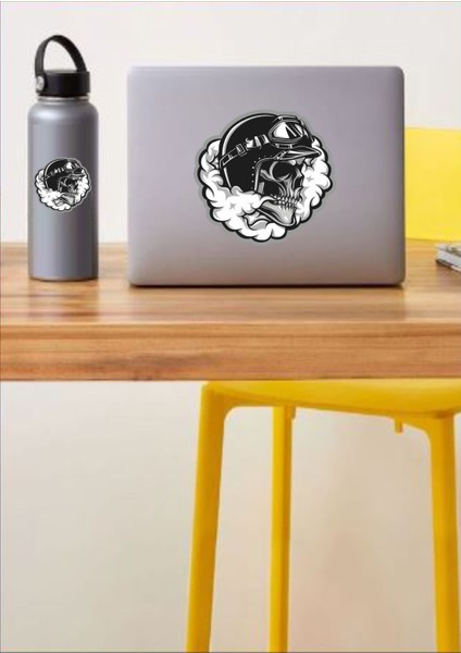 Kurukafa Kasklı Motosiklet Araba Karavan Oto Sticker 00015