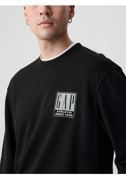 Erkek Siyah Gap Logo Oversize Sweatshirt