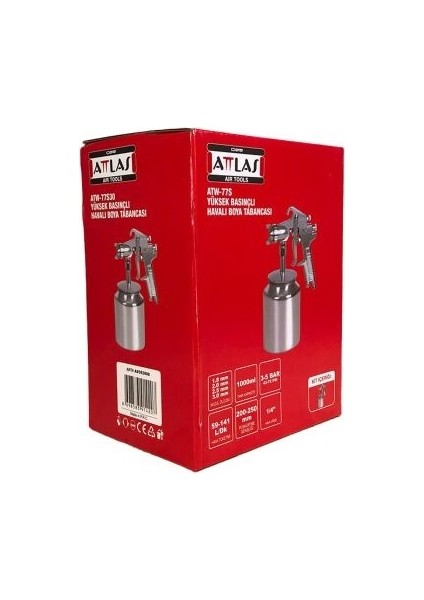 ATW-77S25 Yüksek Basınçlı Havalı Boya Tabancası 2.5 Nozul