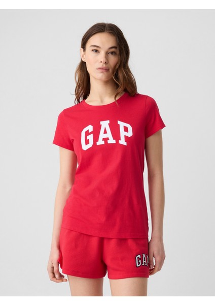 Kadın Kırmızı Gap Logo T-Shirt