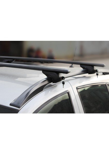 Fiat Doblo Siyah Ara Atkı 2 Parça Bold Bar 110-132CM Metal Kilit 2010-2021 Arası