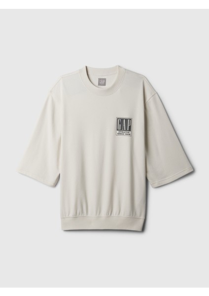 Erkek Kırık Beyaz Gap Logo Oversize Sweatshirt