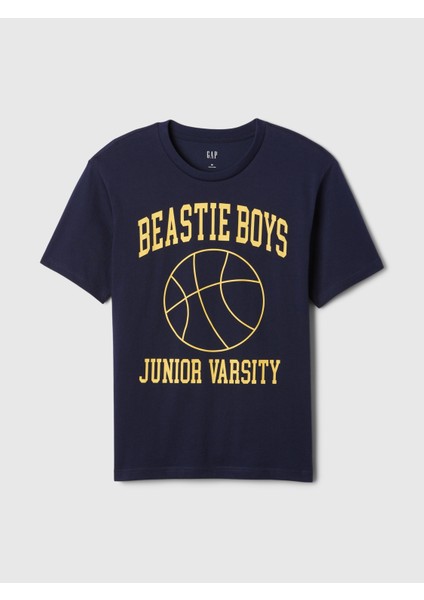 Erkek Lacivert Beastie Boys Grafikli T-Shirt