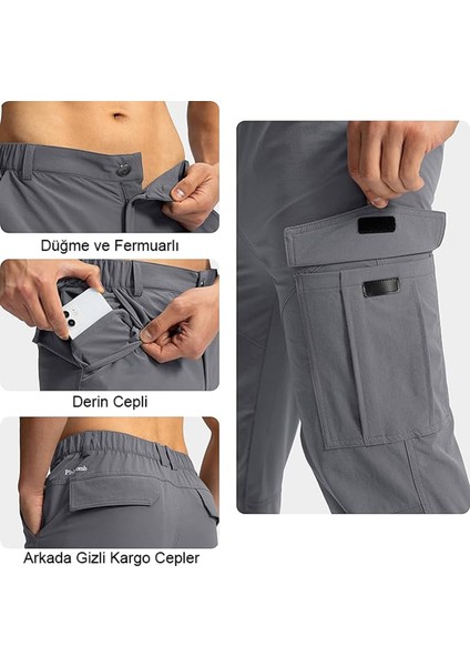 Erkek Doğa Yürüyüşü Golf Ultra Hafif Çok Amaçlı Cepli Kargo Pantolon