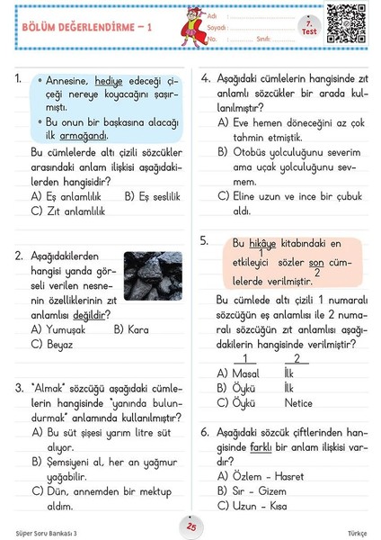 Koza Karaca Yayınları 3. Sınıf Tüm Dersler Süper Soru Bankası