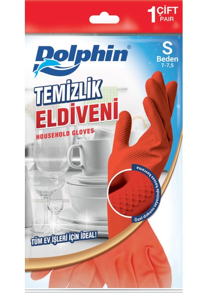 Temizlik Eldiveni Kırmızı (S) 1 Çift