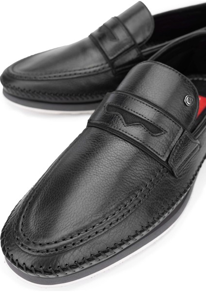 Erkek Deri Siyah Loafer Ayakkabı 1016 128 Erk Ayk Y24 Sıyah Vıc modelleri