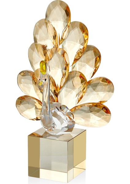 Seta Kristal Küp Kaideli Tavus Kuşu Amber 9*15**26 cm