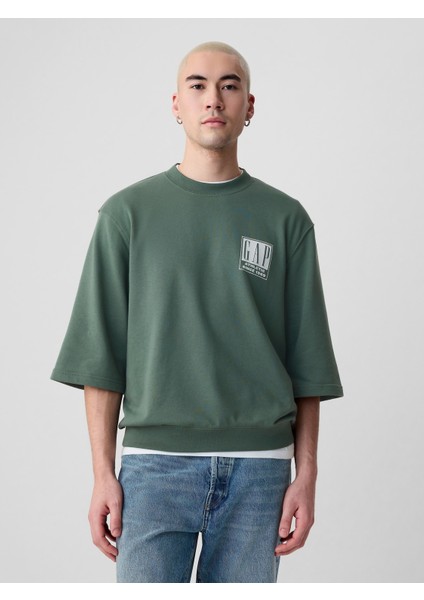 Erkek Yeşil Gap Logo Oversize Sweatshirt