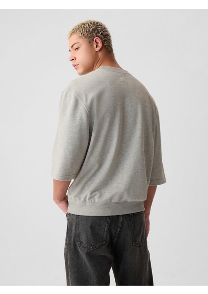 Erkek Gri Brannan Bear Işlemeli Oversized Sweatshirt indirimleri