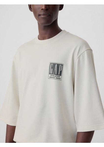 Erkek Kırık Beyaz Gap Logo Oversize Sweatshirt