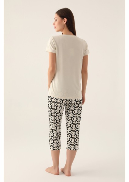 2894 What If You Kadın Kapri Pijama Takım modelleri