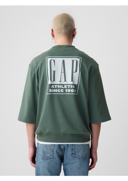 Erkek Yeşil Gap Logo Oversize Sweatshirt