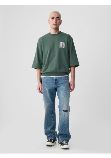 Erkek Yeşil Gap Logo Oversize Sweatshirt