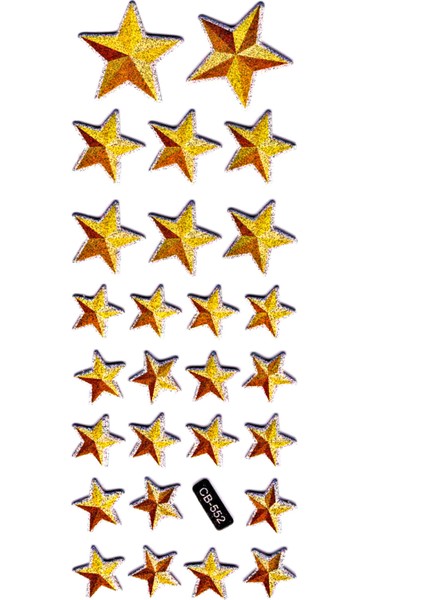 Sticker Kabartmalı Sticker Defter Planlayıcı Etiket CB 552 16 x 7 cm Parlak Yıldızlar