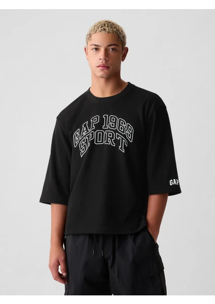 Erkek Siyah Gap Logo Oversized Sweatshirt