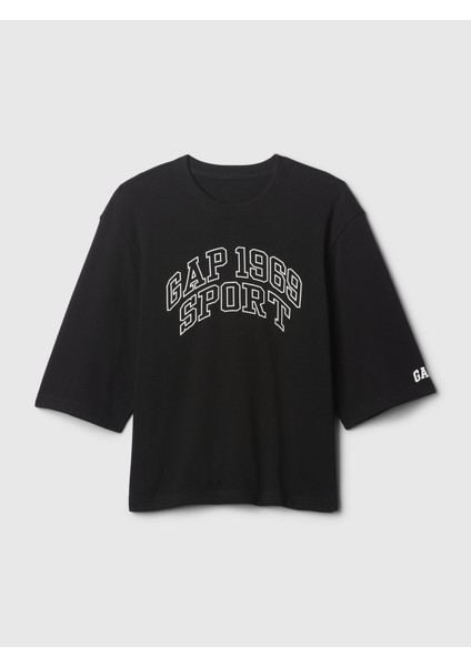 Erkek Siyah Gap Logo Oversized Sweatshirt