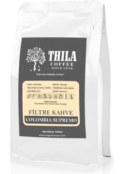 Thila Coffee Filtre Kahve Colombia Supremo 1000 gr