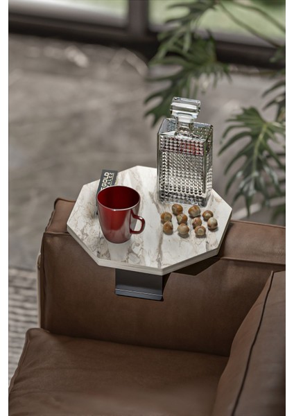 Yan Sehpa Ayarlanabilir Tepsi Dekoratif Modern Tepsi Sekizgen Efes modelleri