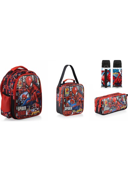 Spiderman Spider Sense Okul Çantası Okul Seti 7 Parça