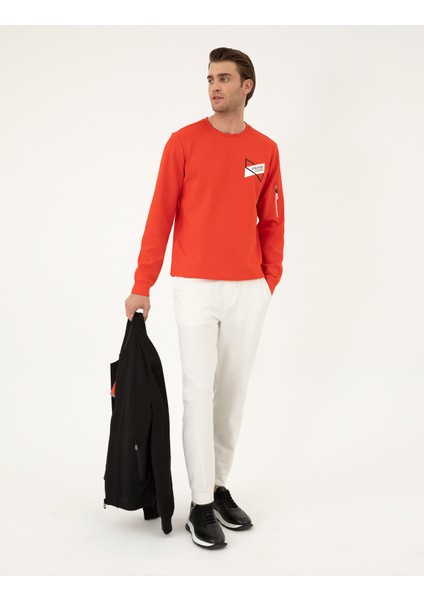 Pierre Cardin Erkek Kırmızı Regular Fit Sweatshirt 50285179-VR030